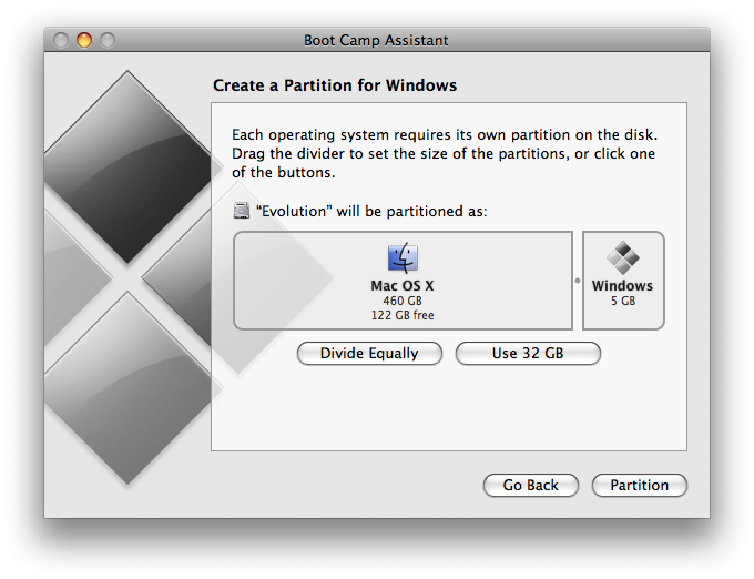 boot camp mac for windows xp